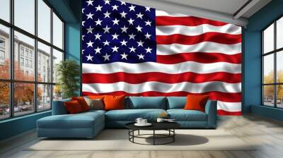 Waving American Flag with Stars and Stripes Wall mural