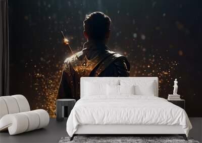 A fantasy worrier with black background  Wall mural