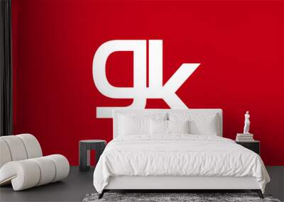 Alphabet letters Initials Monogram logo GK, KG, G and K Wall mural