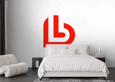 Alphabet letters Initials Monogram logo LB, BL, L and B Wall mural