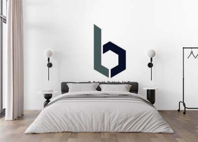 Alphabet letters Initials Monogram logo LB, BL, L and B Wall mural