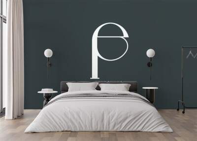 Alphabet letters Initials Monogram logo PE, EP, P and E Wall mural