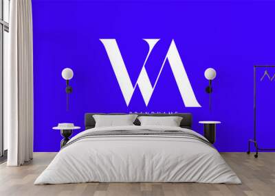 Alphabet letters Initials Monogram logo WA, AW, W and A Wall mural