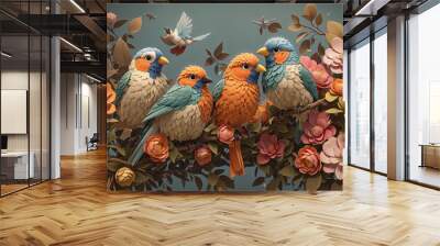 birds on a tree Wall mural