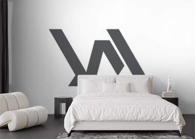 abstract letter wa walk feet abstract logo Wall mural