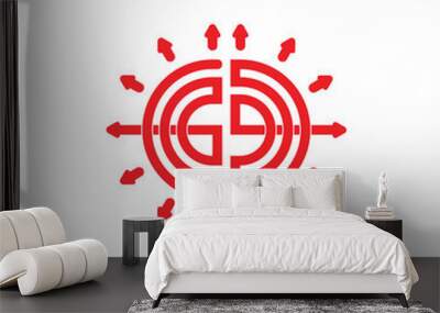 abstract letters gd stripes arrows line logo vector Wall mural