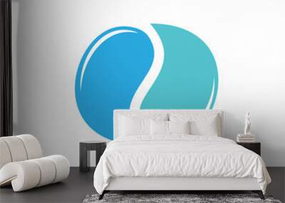 fresh blue water circle geometric logo vector Wall mural