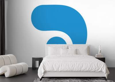 letter d simple curves dot motion logo vector Wall mural