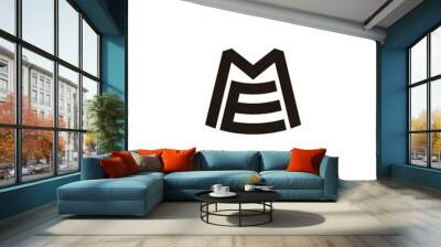 letter em me simple geometric line logo vector Wall mural