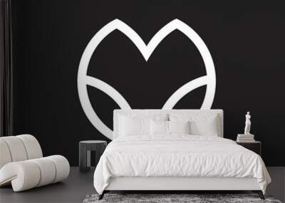 letter m lines leaf logo vector Wall mural