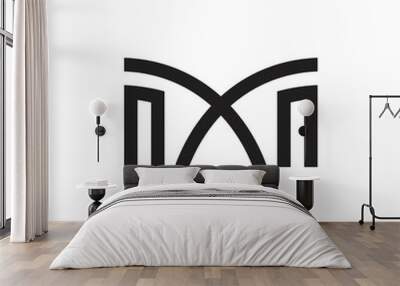 letter m simple geometric line logo vector Wall mural