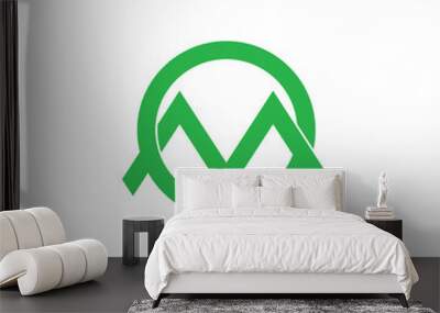 letter om mountain sun geometric line logo vector Wall mural