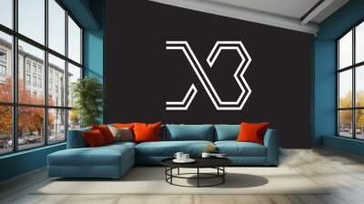 letter xb simple overlapping line symbol logo vector Wall mural