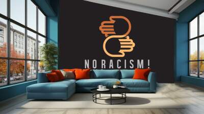 number two no racism symbol logo vector Wall mural