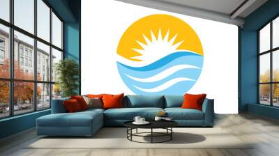 sun waves circle colorful logo vector Wall mural