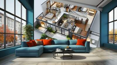 3d house interior design Wall mural