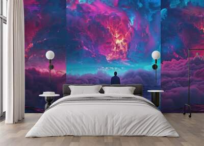 Abstract Art with Colorful Clouds Wall mural