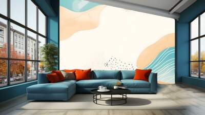 Abstract Background with Wavy Lines and Shapes Wall mural