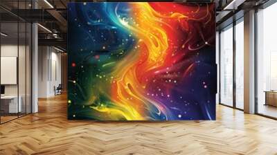 Abstract Colorful Flowing Galaxy Wall mural