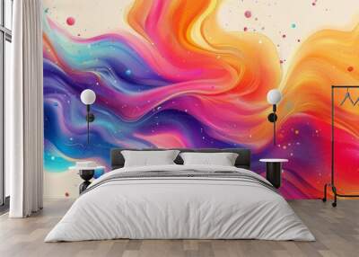 Abstract Colorful Flowing Liquid Painting Design Wall mural