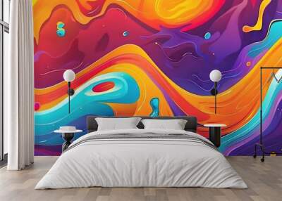 Abstract Colorful Liquid Swirls Background Wall mural