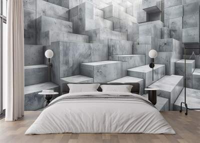 Abstract concrete blocks background Wall mural