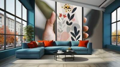 Abstract Floral Pattern Phone Wallpaper Wall mural