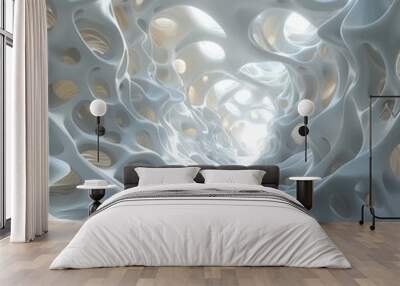 Abstract White Cave Architectural Design Wall mural