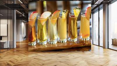 Apple and Pineapple Cider Tasting Flight Wall mural