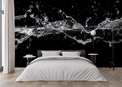 b'Black and white water splash' Wall mural