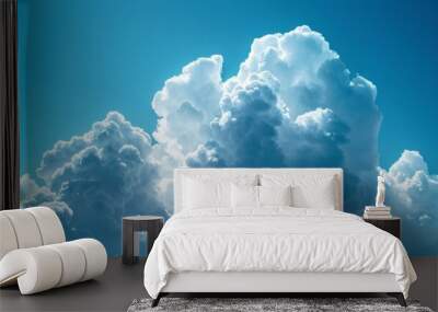 b'Large white cloudscape with blue sky background' Wall mural