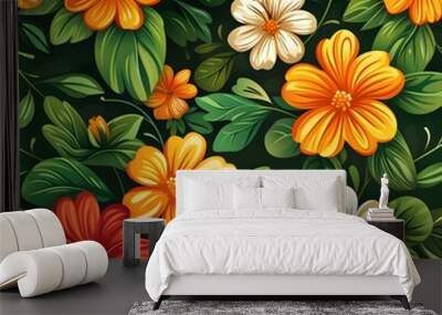 Colorful flowers Wall mural