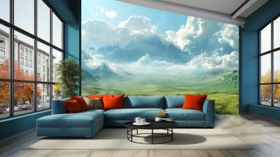 Fantasy epic mountain landscape Wall mural