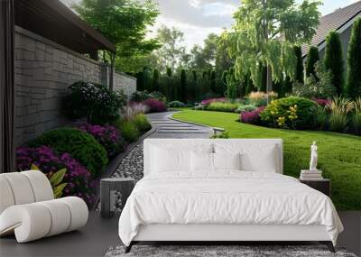 Garden landscape design renderings Wall mural