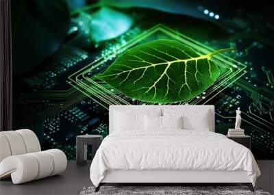 Green technology and sustainable computing Wall mural