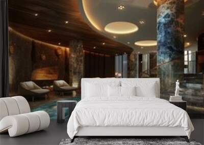 Luxury Indoor Swimming Pool Design Wall mural