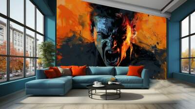 man screaming in agony Wall mural