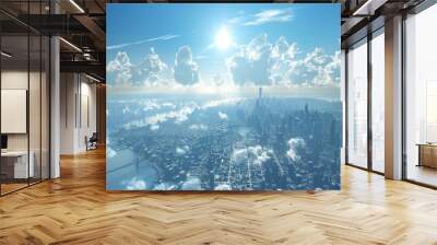 New York City from above the clouds Wall mural