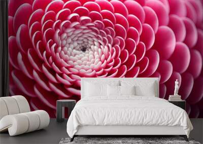 Pink flower with white center Wall mural