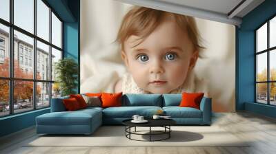 Portrait of a cute baby Wall mural