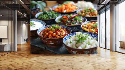 Various kinds of delicious Chinese home cooking Wall mural