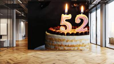 Number 52 Birthday cake. Fifty two number birthday cake..	
 Wall mural