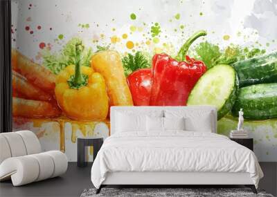 Colorful Vegetable Medley Wall mural