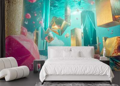 Floating Geometry Wall mural