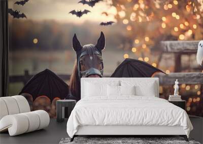 Horse in a Bat Costume Wall mural