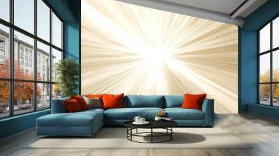 Soft Light Rays Over Ivory Background Glowing Wall mural