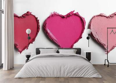 Three hearts made of makeup powder Wall mural