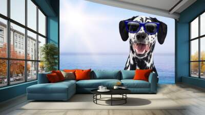 Dalmatian Dog Having Fun At Beach Wall mural