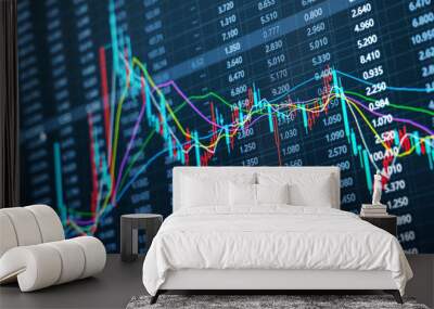 Stock securities trading data background Wall mural