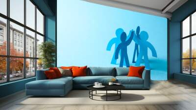 successful business team winner give five. team building. copy space for text. Wall mural